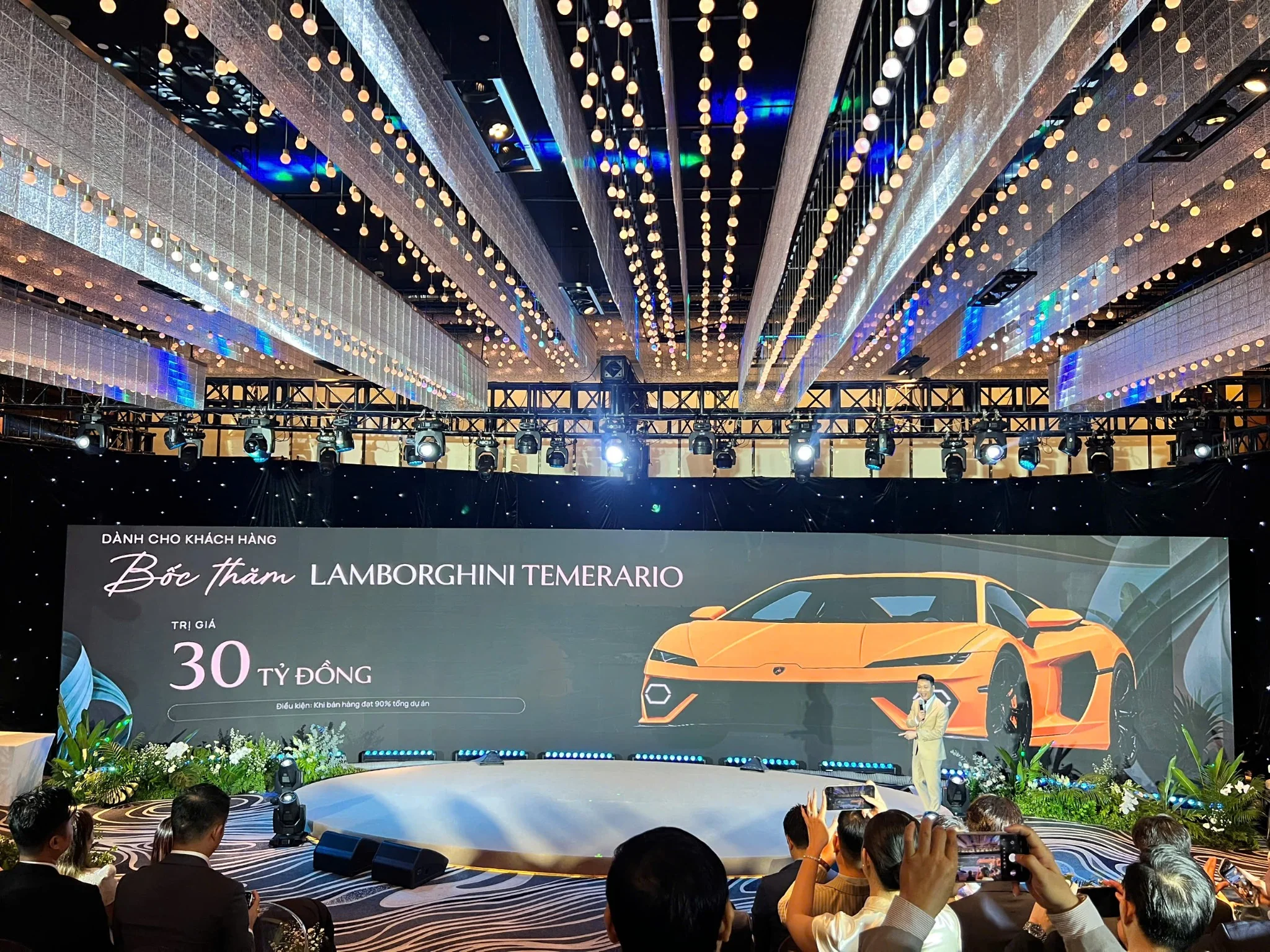 Hình chụp màn hình công bố phần thưởng Lamborghini Temerario tại sự kiện SOLINA
